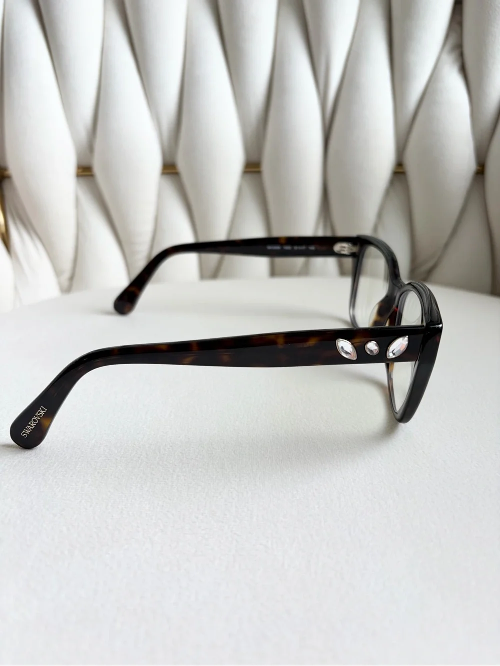 Swarovski Tortoiseshell Cat-Eye Frames with Crystal Accent